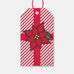 Weihnachts-Poinsettia-Geschenkanhänger Geschenkanhänger