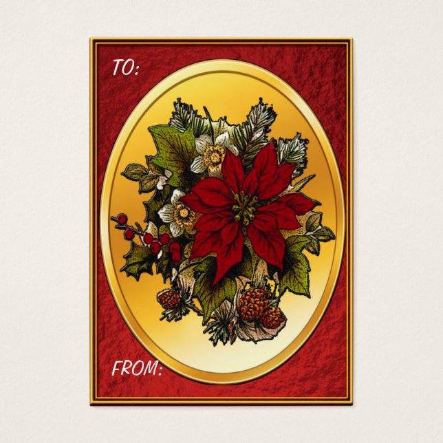 Weihnachts-Poinsettia-Geschenktasten (Vorderseite)