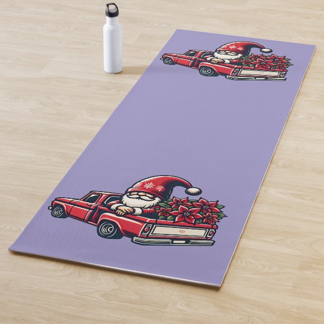 Weihnachts-Poinsettia-Gnome auf Red Lieferwagen LK Yogamatte (Beispiel)