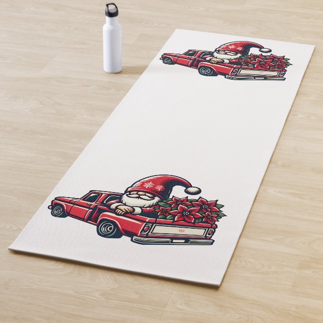 Weihnachts-Poinsettia-Gnome auf Red Lieferwagen LK Yogamatte (Beispiel)