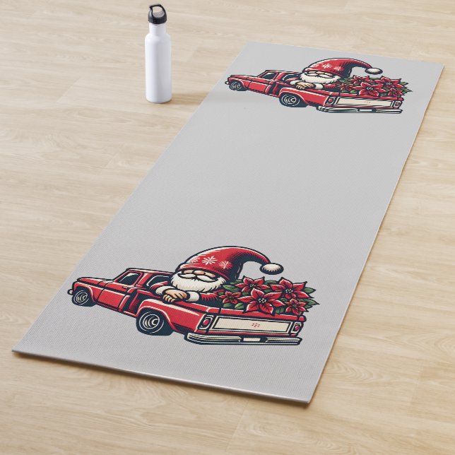 Weihnachts-Poinsettia-Gnome auf Red Lieferwagen LK Yogamatte (Beispiel)