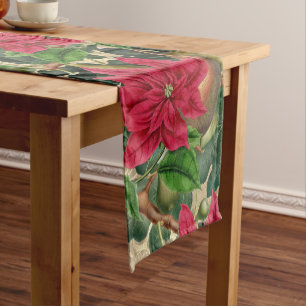 Weihnachts-Poinsettia Grüntisch-Runner Kurzer Tischläufer