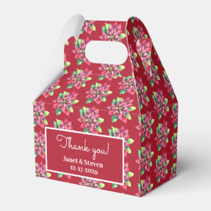 Weihnachts-Poinsettia-Hochzeitsgunstbox Geschenkschachtel