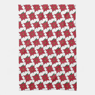 Weihnachts-Poinsettia-Küchenhandtuch Geschirrtuch