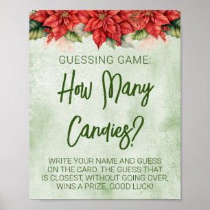 Weihnachts-Poinsettia Neutrales Baby-Duschspiel Poster