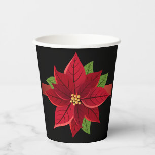 Weihnachts-Poinsettia-Papierkästen Pappbecher