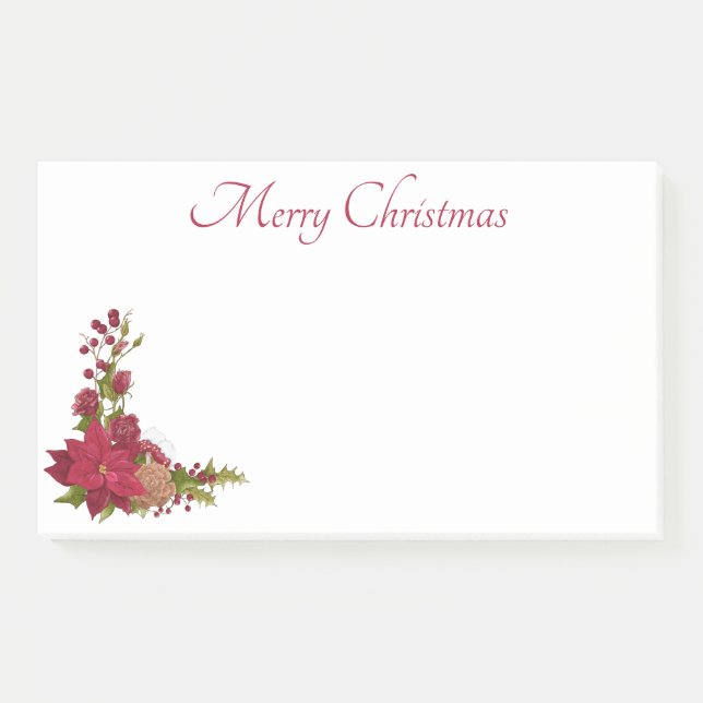 Weihnachts-Poinsettia Post-It-Notes Post-it Klebezettel (Vorderseite)