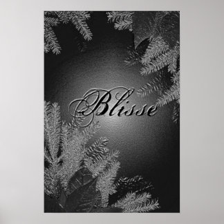 Weihnachts-Poinsettia Schwarz und Grau Blisse III Poster