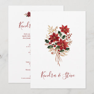 Weihnachts-Poinsettia-Winterhochzeit TLW26 Einladung