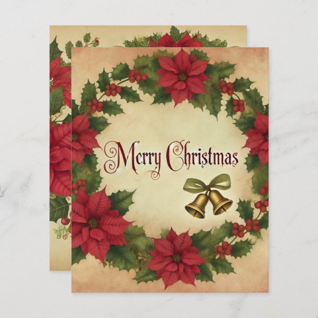 Weihnachts-Poinsettia Wreath Scrapbook (Vorne/Hinten)