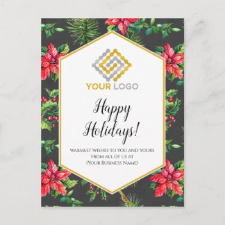 Weihnachts-Poinsettias-Logo Postkarte