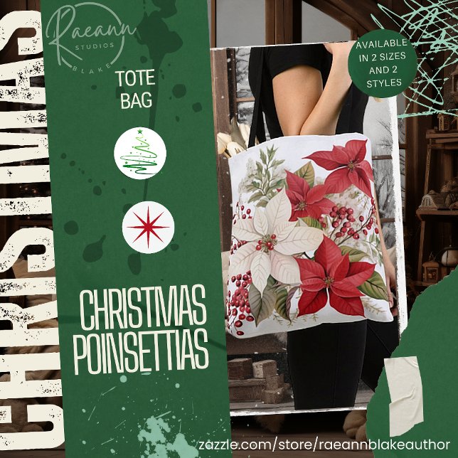 Weihnachts-Poinsettias Tote-Tasche (Von Creator hochgeladen)