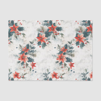 Weihnachts-Poinsettias und Foliage Seidenpapier