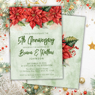 Weihnachts-Poinsettie 5. Hochzeitsjubiläum Einladung