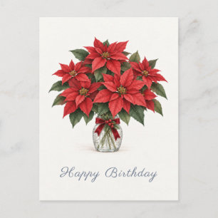 Weihnachts-Poinsettie Alles Gute zum Geburtstag Postkarte