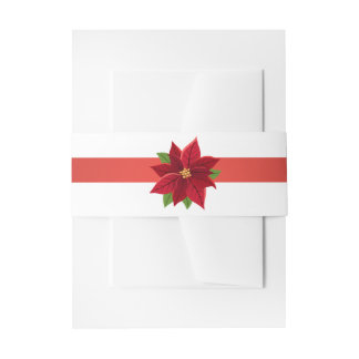 Weihnachts-Poinsettie Einladungsbanderole