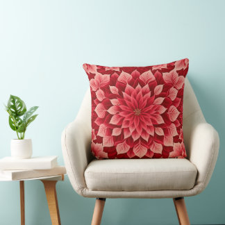 Weihnachts-Poinsettie Festlich Kissen