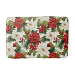 Weihnachts-Poinsettie – Florales Holiday-Design Badematte