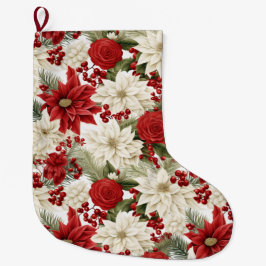 Weihnachts-Poinsettie – Florales Holiday-Design Großer Weihnachtsstrumpf