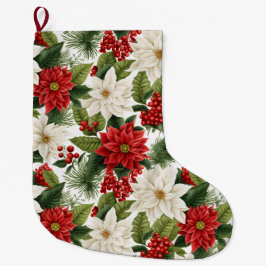 Weihnachts-Poinsettie – Florales Holiday-Design Großer Weihnachtsstrumpf