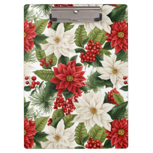 Weihnachts-Poinsettie – Florales Holiday-Design Klemmbrett