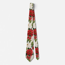 Weihnachts-Poinsettie – Florales Holiday-Design Krawatte