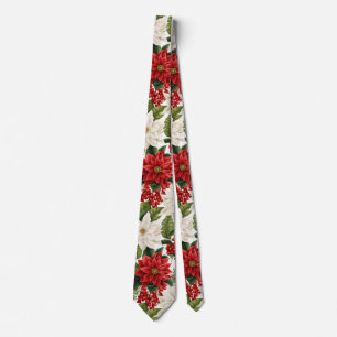 Weihnachts-Poinsettie – Florales Holiday-Design Krawatte