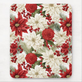 Weihnachts-Poinsettie – Florales Holiday-Design Mousepad