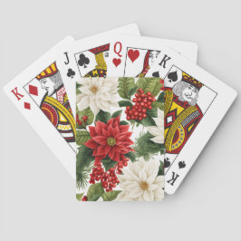 Weihnachts-Poinsettie – Florales Holiday-Design Spielkarten