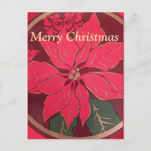 Weihnachts-Poinsettie - Postkarte (Vorderseite)