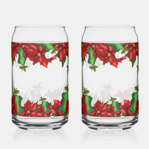 Weihnachts-Poinsettie & Strümpfe Festliches Weih Dosenglas