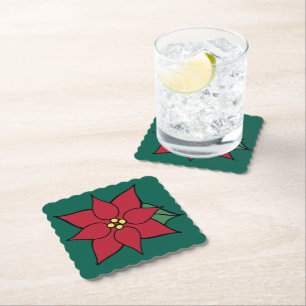 Weihnachts-Poinsettien-Feierabend-Papiersets  Untersetzer