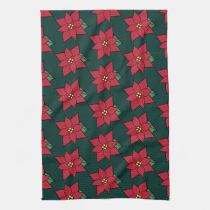 Weihnachts-Poinsettien-Küchentuch Geschirrtuch