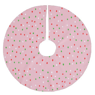 Weihnachts-Polka-Dots Polyester Weihnachtsbaumdecke