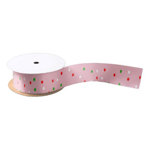 Weihnachts-Polka-Dots Satinband
