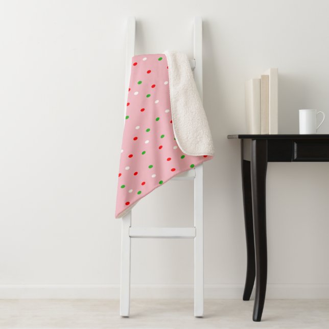 Weihnachts-Polka-Dots Sherpadecke (Beispiel)