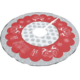 Weihnachts Polka Dots Tree Rock Chalkboard Polyester Weihnachtsbaumdecke