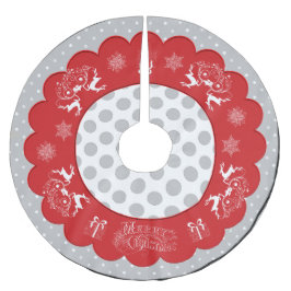 Weihnachts Polka Dots Tree Rock Chalkboard Polyester Weihnachtsbaumdecke