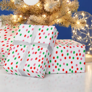 Weihnachts-Polka-Punkte Geschenkpapier