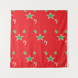 Weihnachts-Polka-Punkte-Wandteppich Wandteppich
