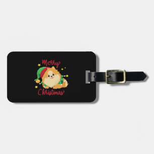Weihnachts-Pomeranian Frohe Weihnachten Essential  Gepäckanhänger