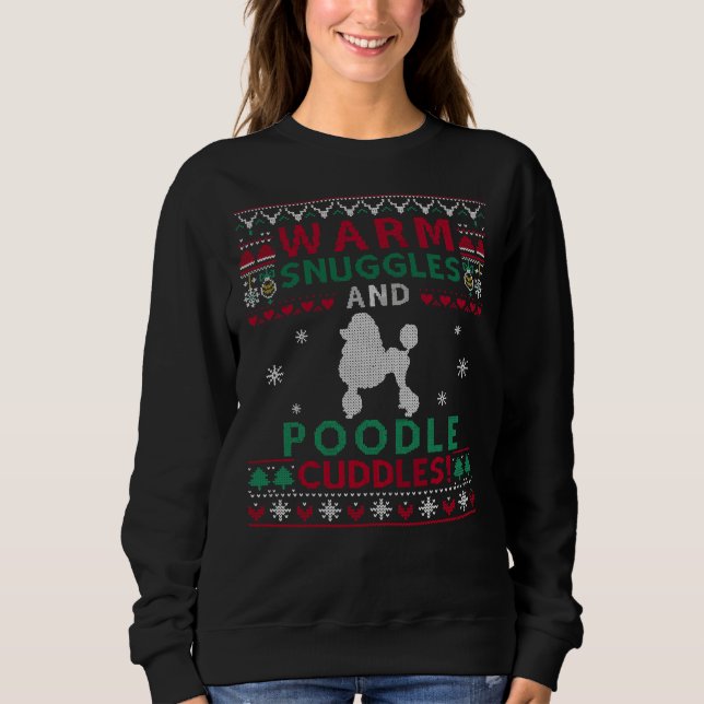 Weihnachts Poodle Hund Ugly Sweater Style Sweatshirt (Vorderseite)