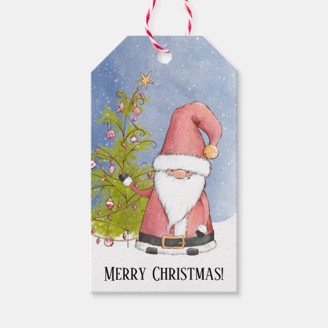 Weihnachts-Pop des Weihnachtsmanns von Geschenkanhänger (Vorderseite)