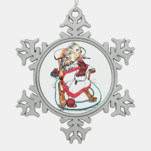 Weihnachts-Porcupine-Needlework Wimsistische Kunst Schneeflocken Zinn-Ornament