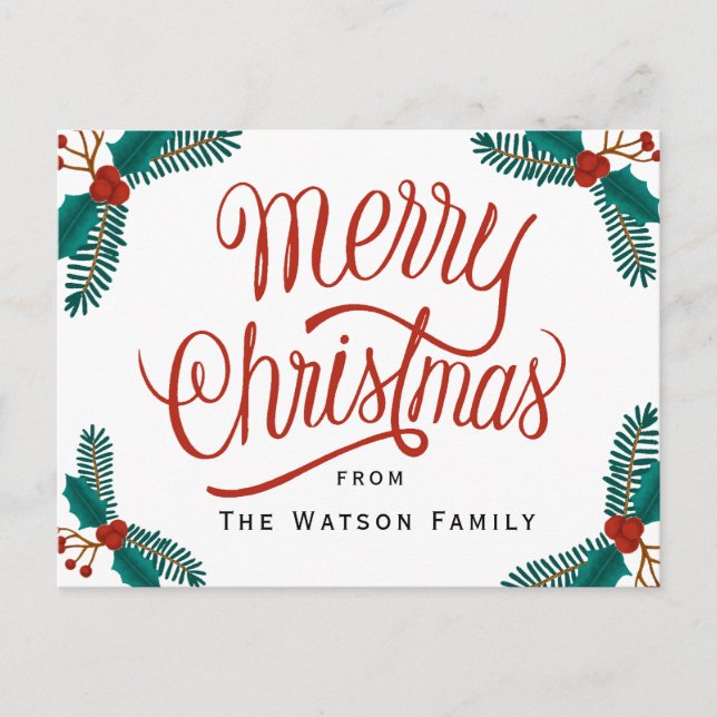 Weihnachts-Postkarte, Happy Holiday Card Einladungspostkarte (Vorderseite)