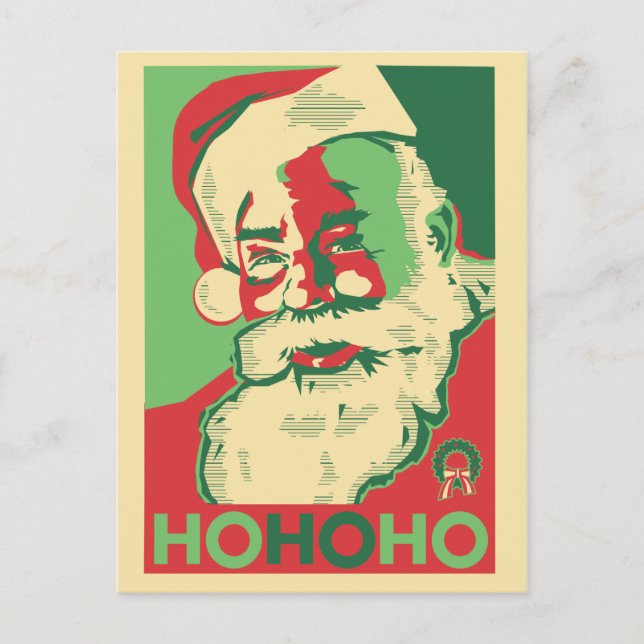 Weihnachts-Postkarte - HoHoHo Feiertagspostkarte (Vorderseite)