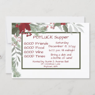 Weihnachts-POT LUCK Abendessen Einladung