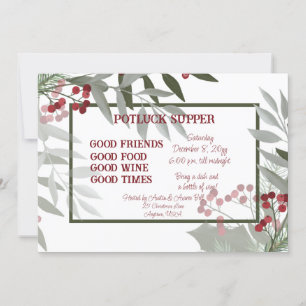 Weihnachts-POT LUCK Abendessen Einladung