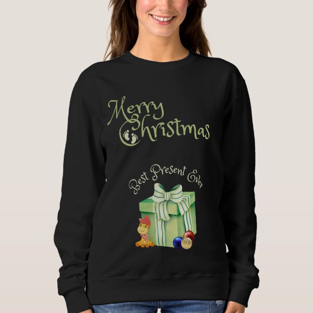 Weihnachts Pregancy Mama Bestes Geschenk jemals Sweatshirt (Vorderseite)
