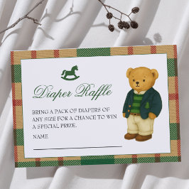Weihnachts Preppy Bear Baby Dusche Windeln Raffel Begleitkarte